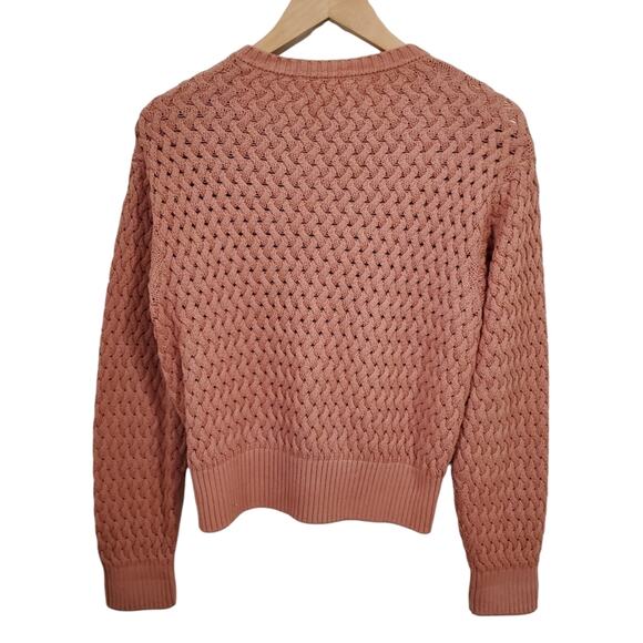 THE GREAT. Pink Cable Knit Cardigan - Picture 6 of 11